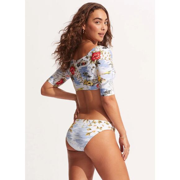 Seafolly Coast To Coast Reversible Hipster - Powder Blue SIZE 8 10 12 NWT - Picture 2 of 6